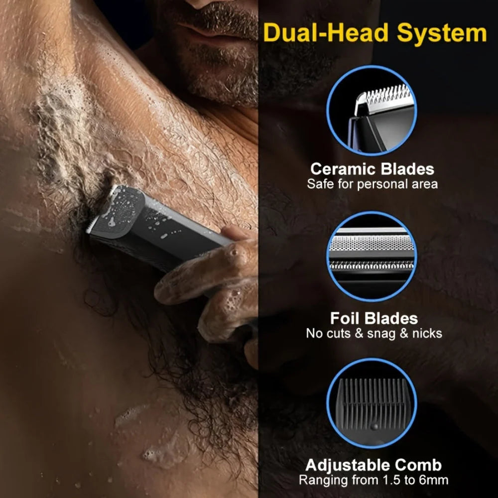 Body Hair Trimmer USB Rechargeable Cordless Travel-Friendly