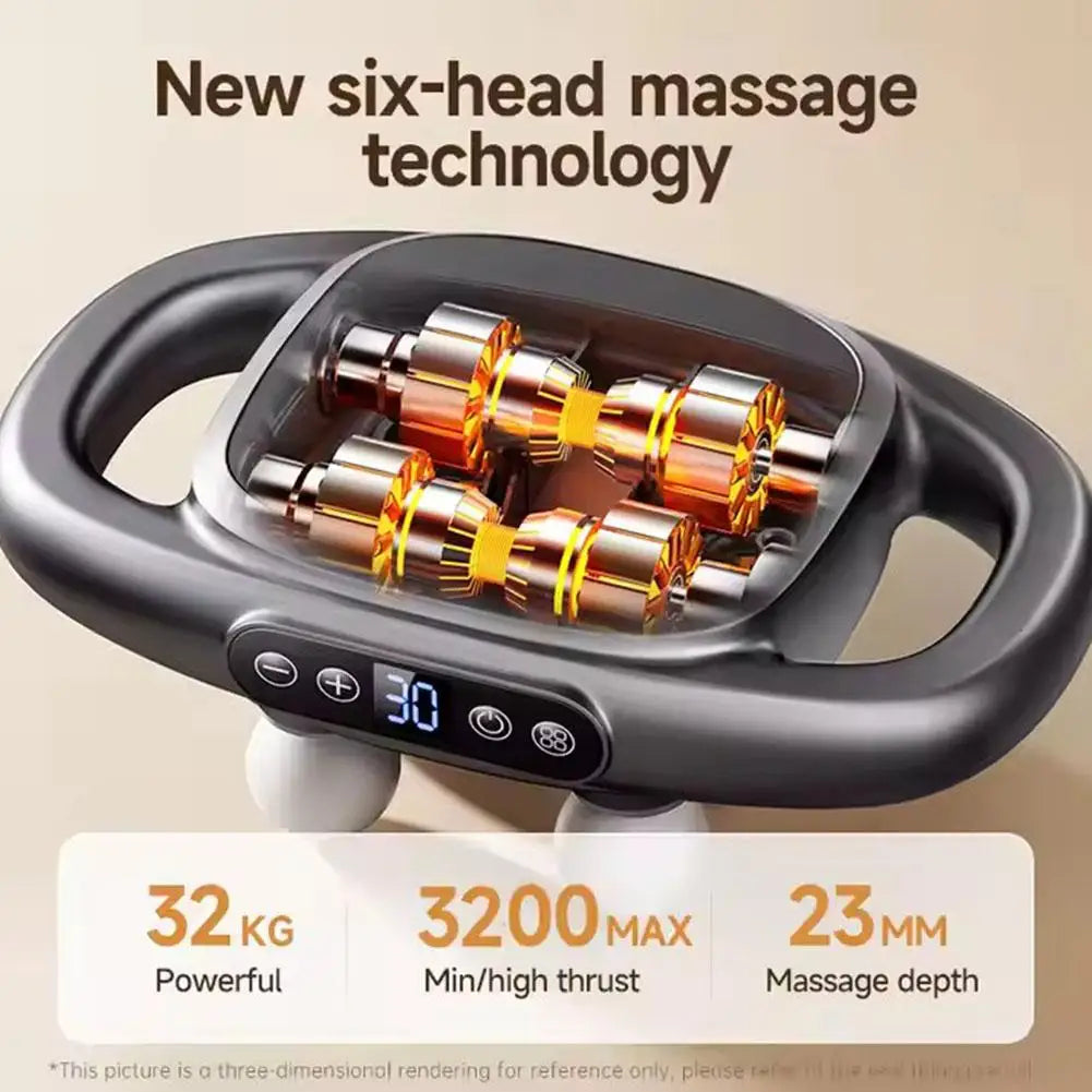 Body Massager Multi-Head Deep-Tissue Dual-Handle