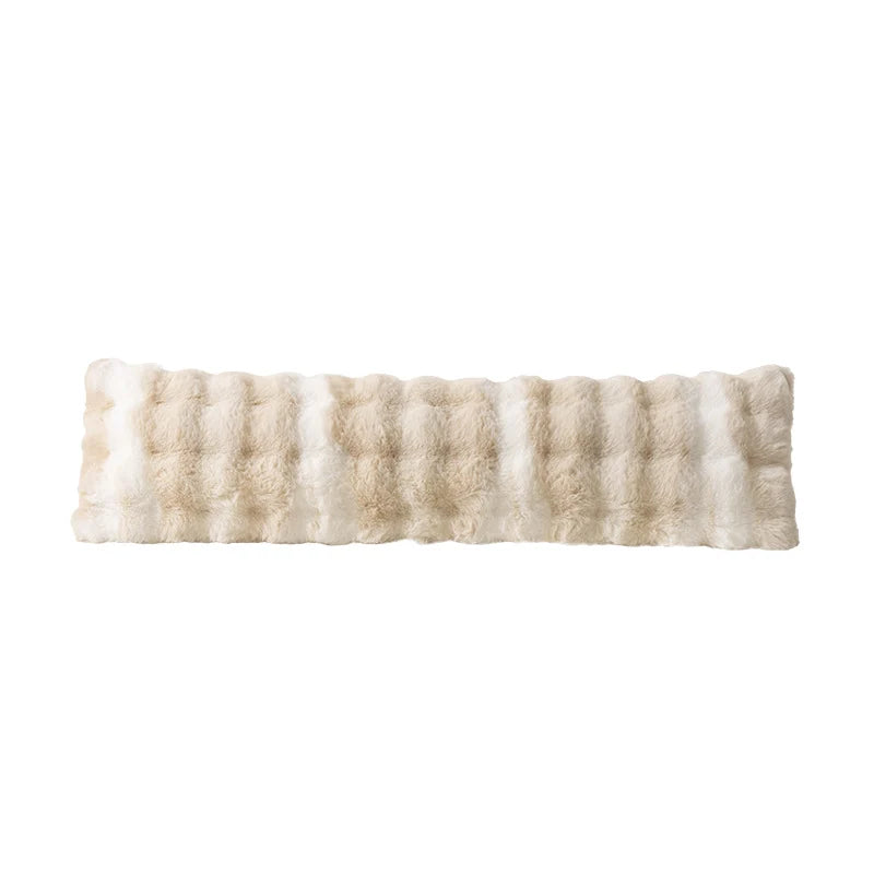 Bolster Pillow Long Faux Fur Removable Washable Cover
