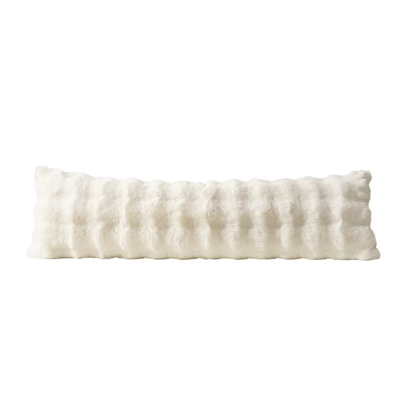 Bolster Pillow Long Faux Fur Removable Washable Cover