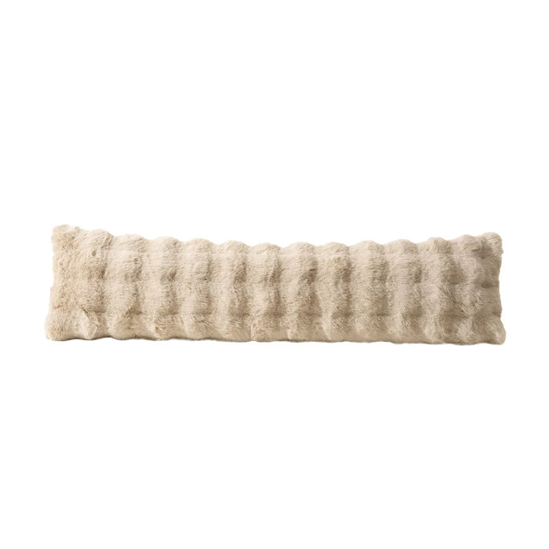 Bolster Pillow Long Faux Fur Removable Washable Cover
