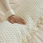 Bolster Pillow Polka Dot Ruffle Hypoallergenic Fill & Removable Cover