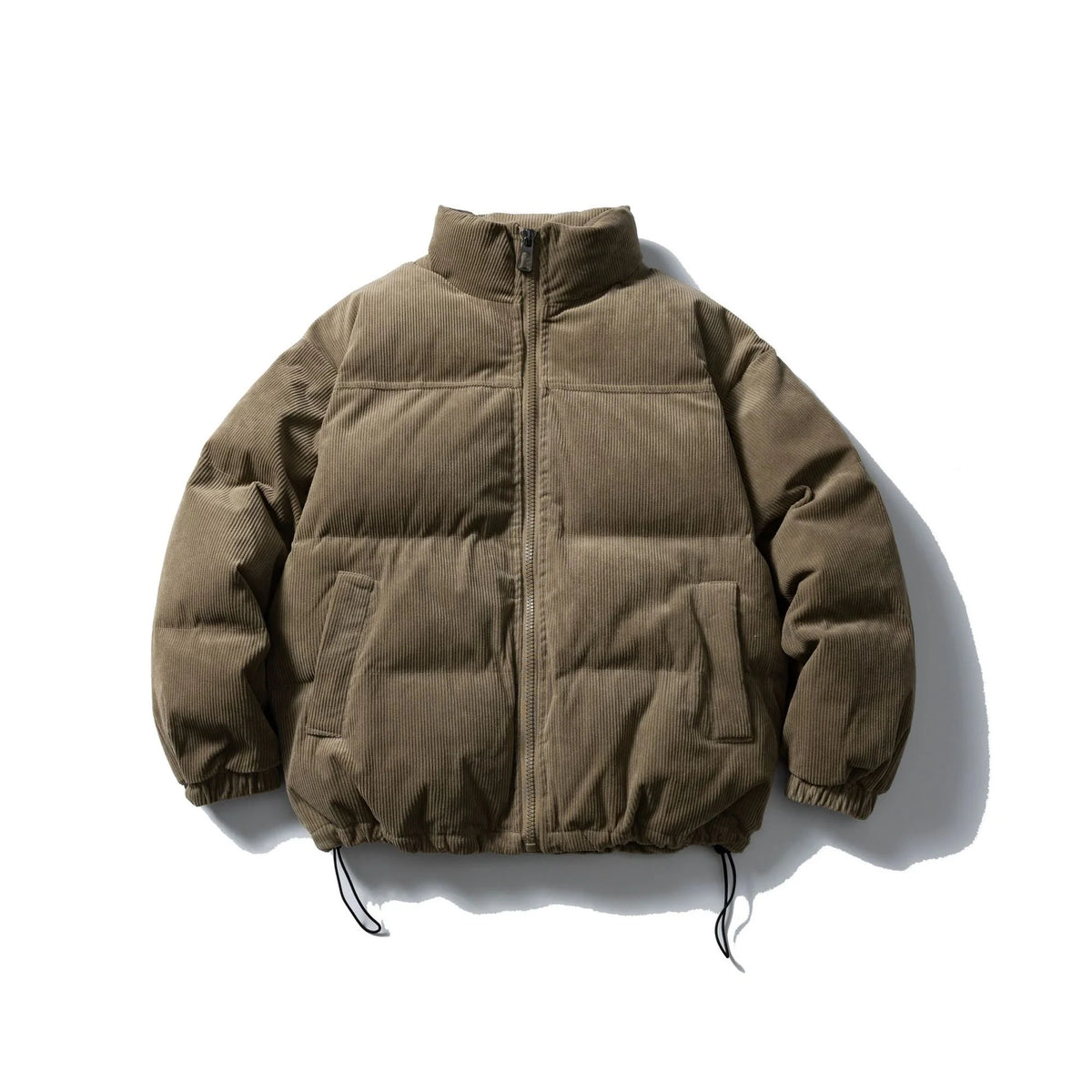 Bomber Jacket Padded Corduroy Quilted Stand-Up Collar
