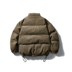 Bomber Jacket Padded Corduroy Quilted Stand-Up Collar