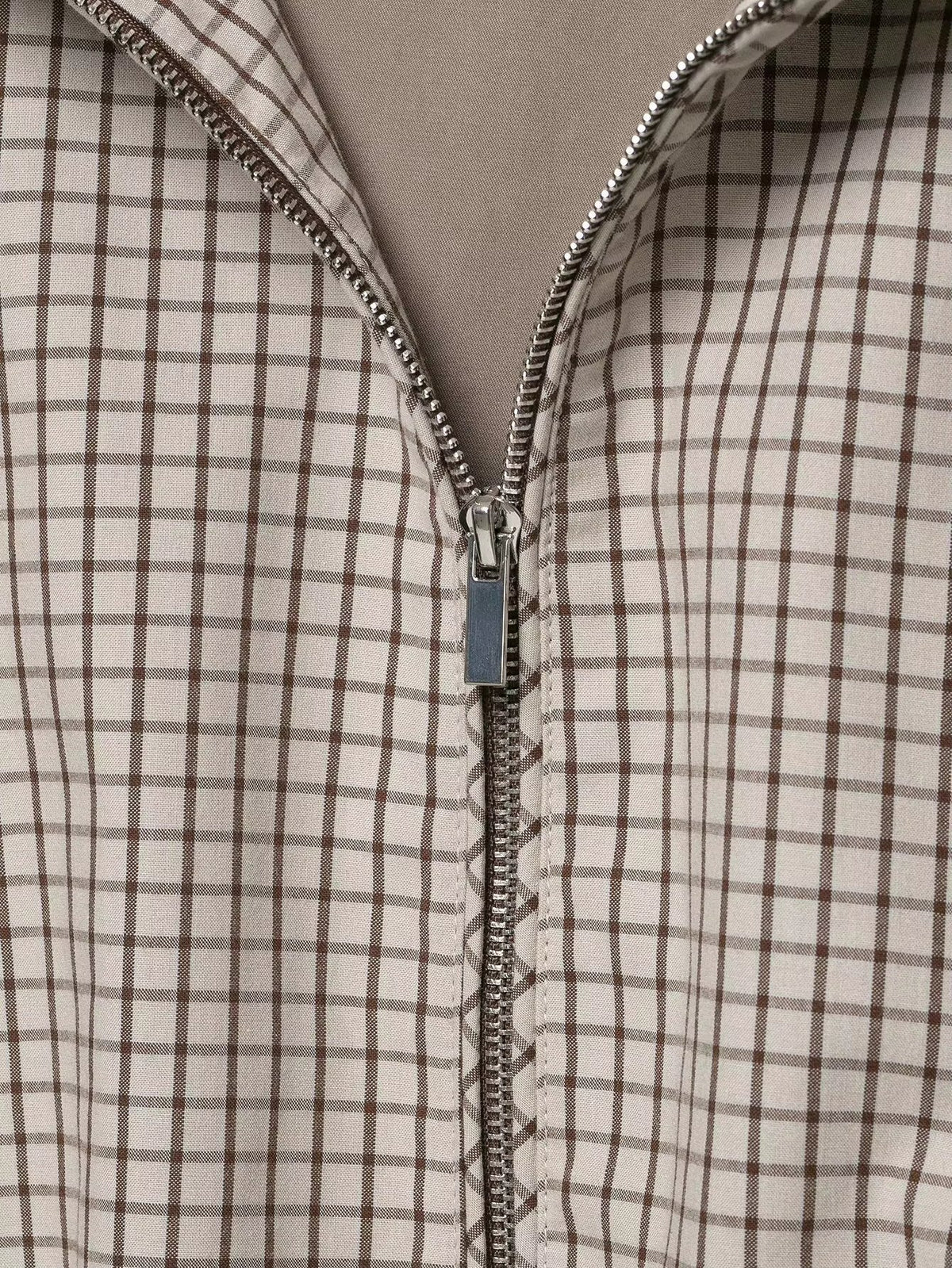 Bomber Jacket Plaid Cropped Full-Zip