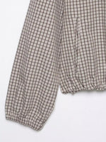 Bomber Jacket Plaid Cropped Full-Zip
