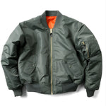 Bomber Jacket Wind-Resistant Padded Ribbed Trim