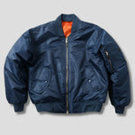 Bomber Jacket Wind-Resistant Padded Ribbed Trim