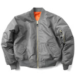 Bomber Jacket Wind-Resistant Padded Ribbed Trim