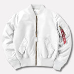 Bomber Jacket Wind-Resistant Padded Ribbed Trim