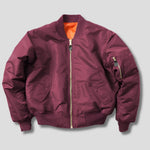 Bomber Jacket Wind-Resistant Padded Ribbed Trim