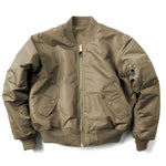 Bomber Jacket Wind-Resistant Polyester Shell Ribbed Trim