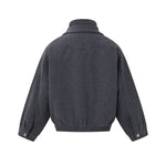 Bomber Jacket Wool Blend High Stand Collar Asymmetrical Closure