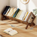 Book Display Rack Bamboo Folding A-Frame Legs Slanted Base