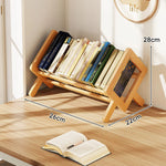 Book Display Rack Bamboo Folding A-Frame Legs Slanted Base