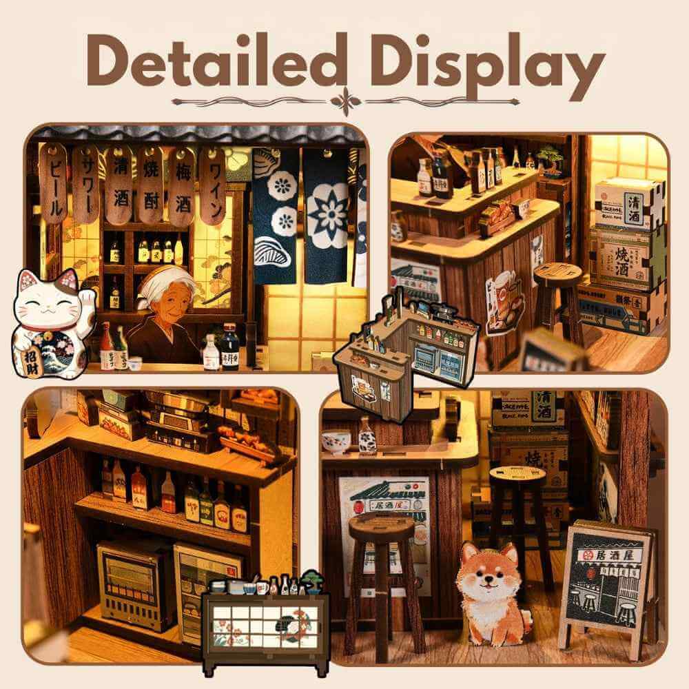 Book Nook Kit Japanese Pub Scene Warm LED