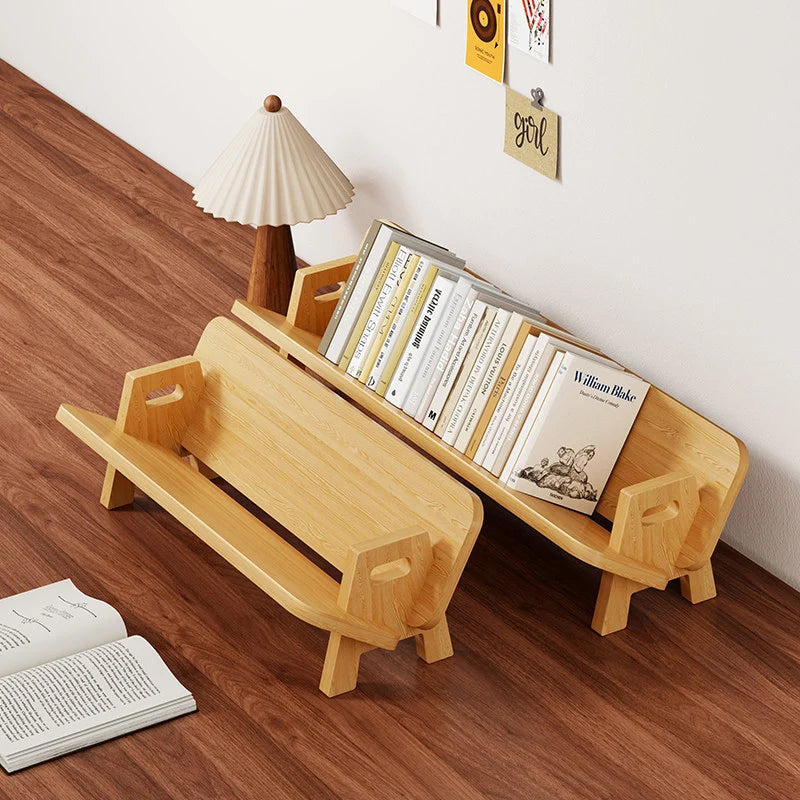 Book and Magazine Holder Bamboo Angled Non-Slip Rails