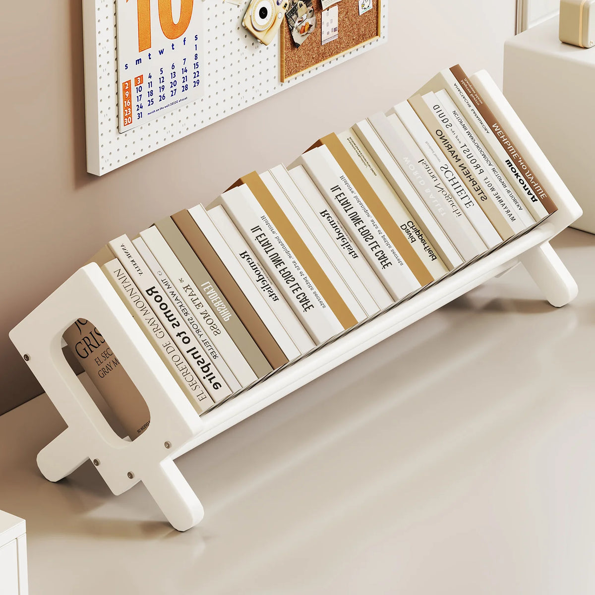 Book and Magazine Holder Bamboo Angled Non-Slip Rails