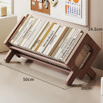 Book and Magazine Rack Bamboo Angled Display Non-Slip Rods