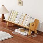 Book and Magazine Rack Bamboo Angled Display Non-Slip Rods