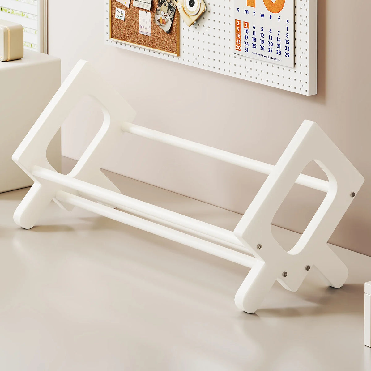 Book and Magazine Rack Bamboo Angled Display Non-Slip Rods