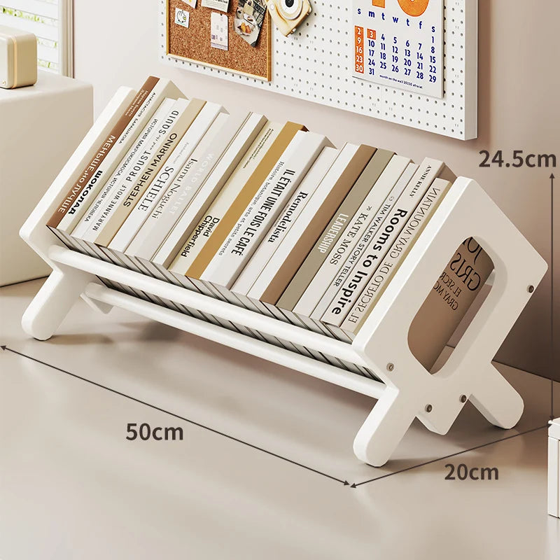 Book and Magazine Rack Bamboo Angled Display Non-Slip Rods