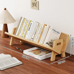Book and Magazine Rack Bamboo Angled Display Non-Slip Rods