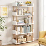 Bookshelf Bamboo Adjustable Shelves & Lower Drawer