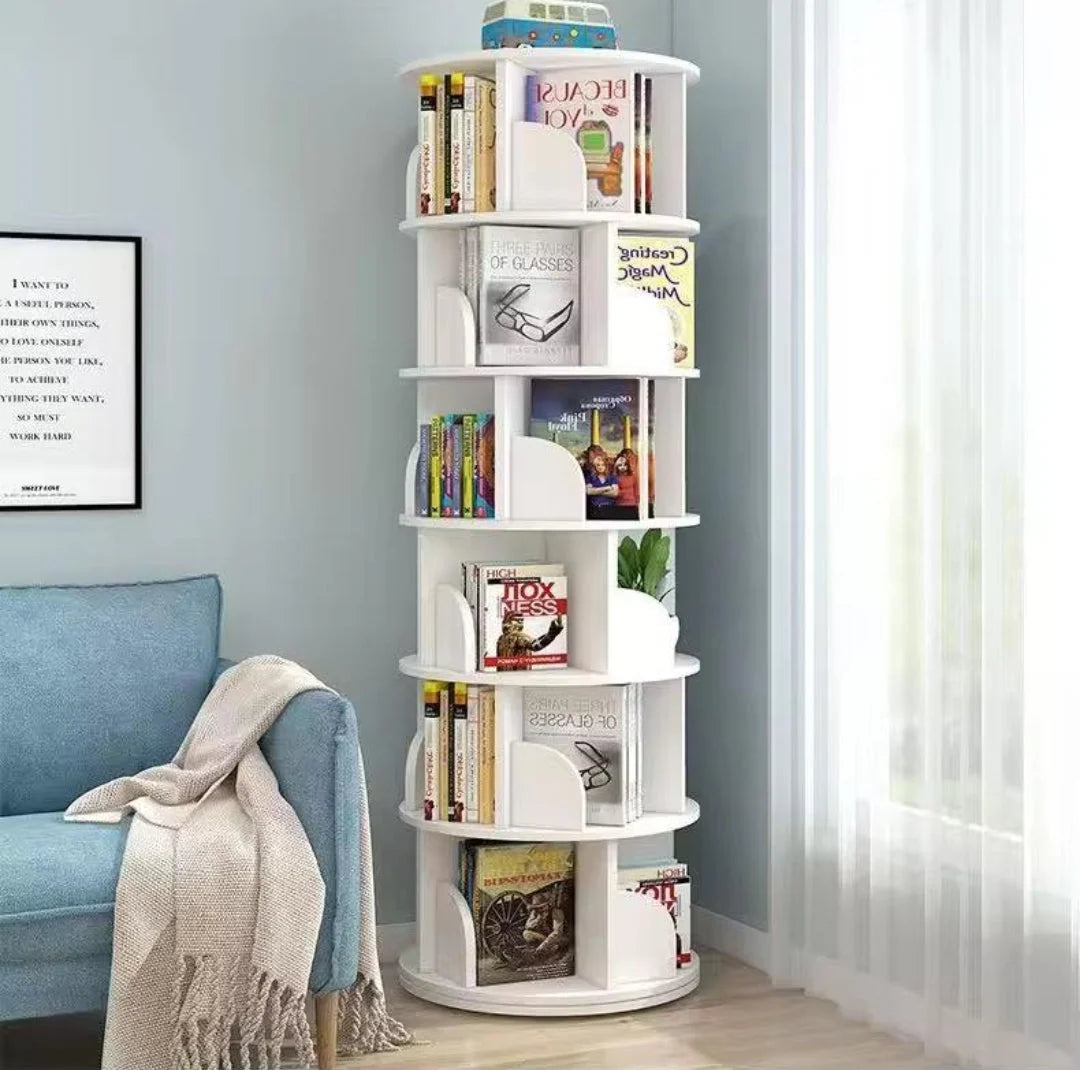 Bookshelf Organizer 5-Tier 20 Compartments Wheeled