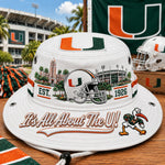 Boonie Hat Football-Inspired Embroidery Wide Brim Adjustable Chin Cord