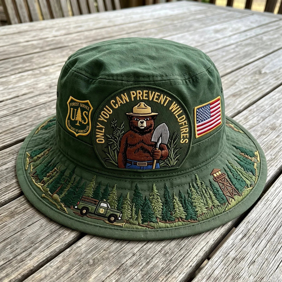Boonie Hat Wide Brim Adjustable Chin Cord Breathable Fabric