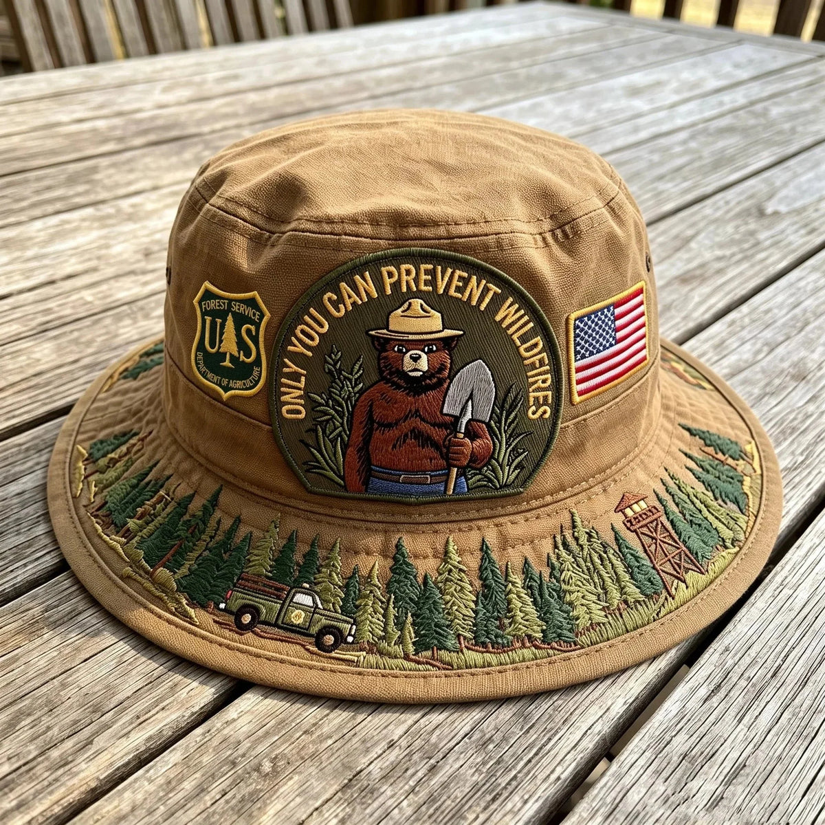Boonie Hat Wide Brim Adjustable Chin Cord Breathable Fabric