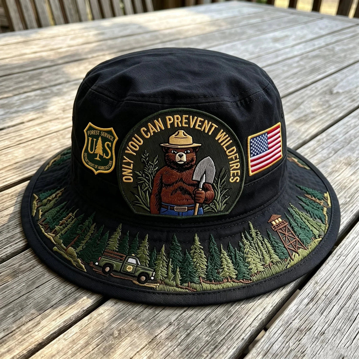 Boonie Hat Wide Brim Adjustable Chin Cord Breathable Fabric