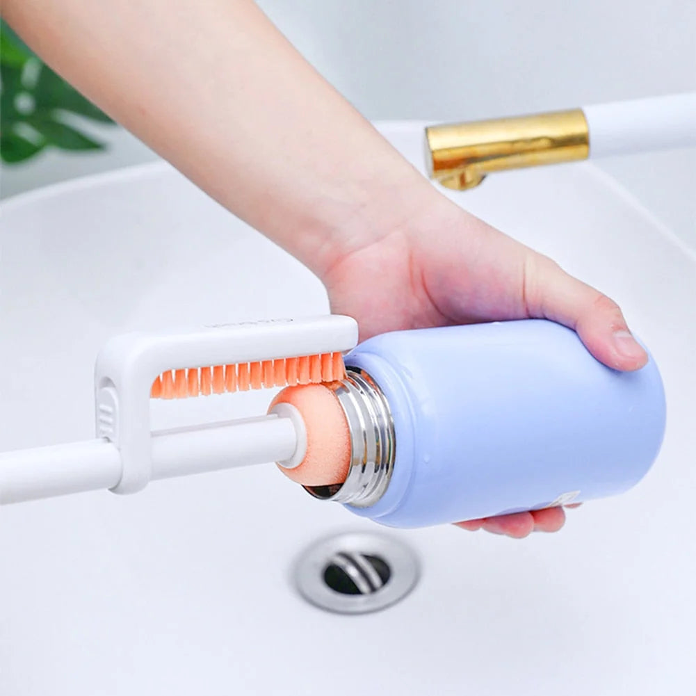 Bottle Cleaning Brush Long Handle 360-Degree Reach Dishwasher-Safe