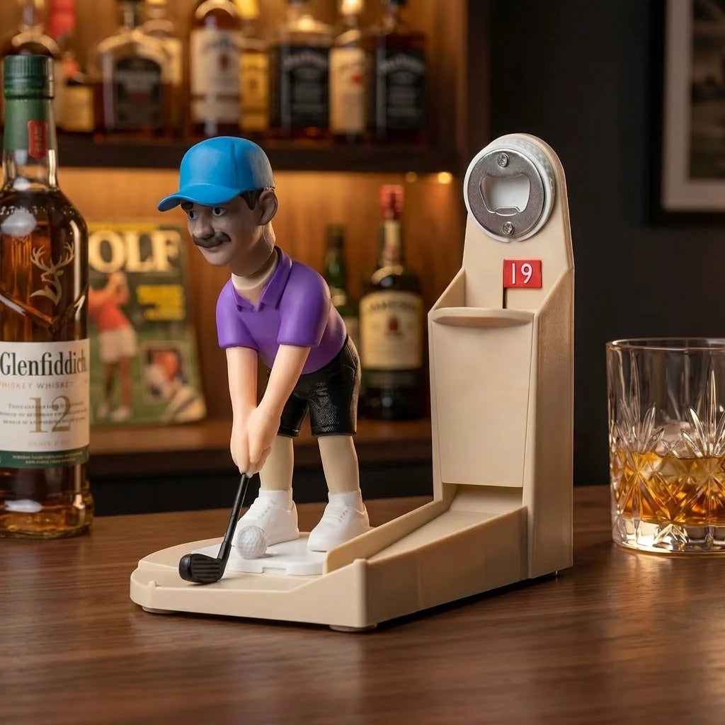 Bottle Opener Mini Golfer Cap-Catching Base
