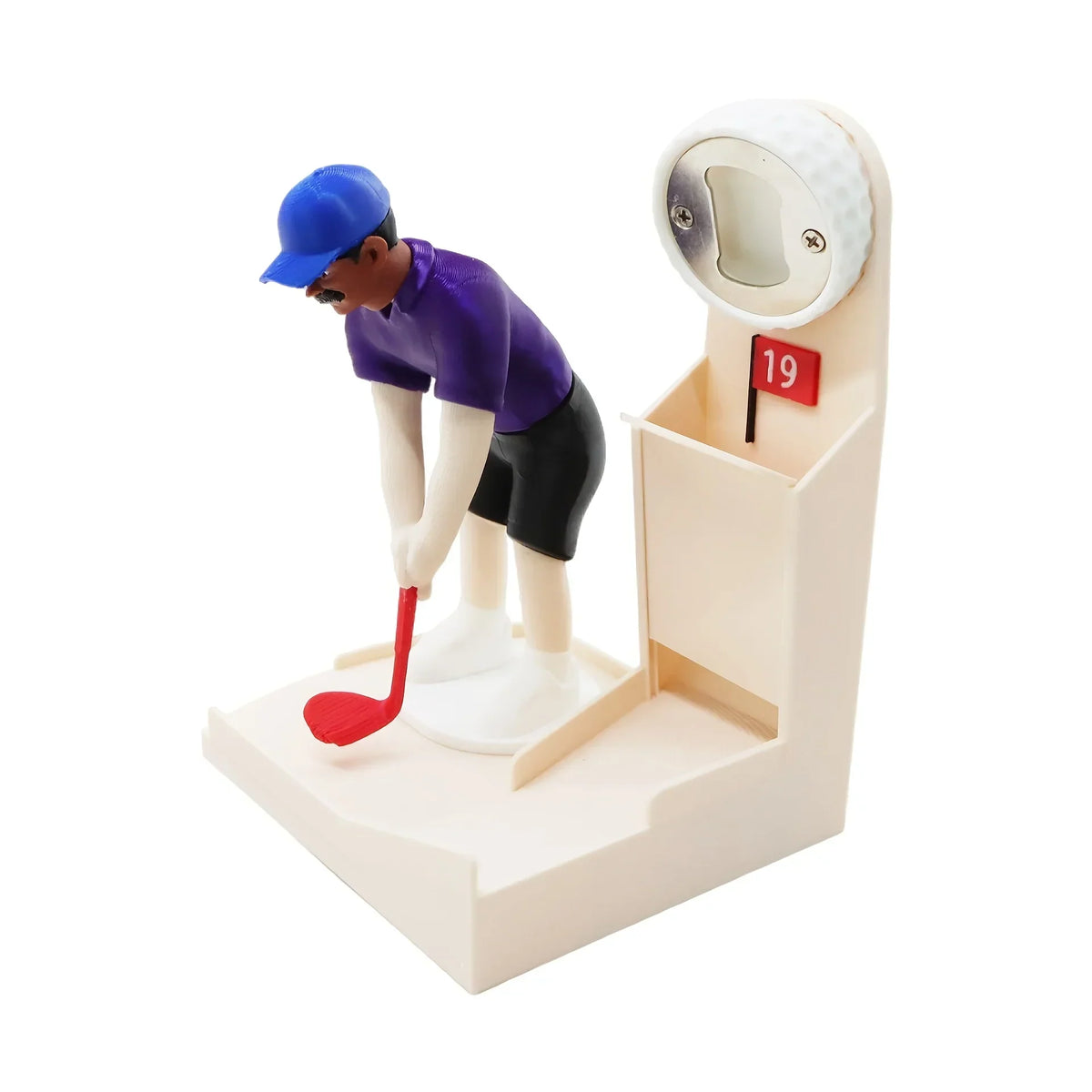 Bottle Opener Mini Golfer Cap-Catching Base