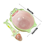 Bowl Set Ceramic Frog Design Matching Spoon