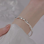 Bracelet 925 Sterling Silver Twisted Geometric Adjustable