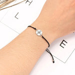 Bracelet Adjustable Braided Rope Stainless Steel Compass Gift Set