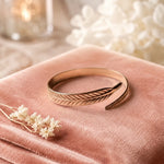 Bracelet Copper Hand-Engraved Feather Design