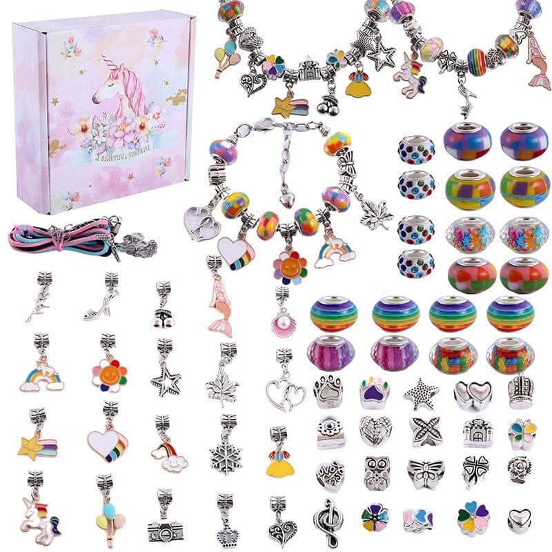 Bracelet Making Kit Adjustable Glass Beads & Charms
