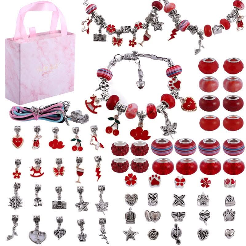 Bracelet Making Kit Adjustable Glass Beads & Charms