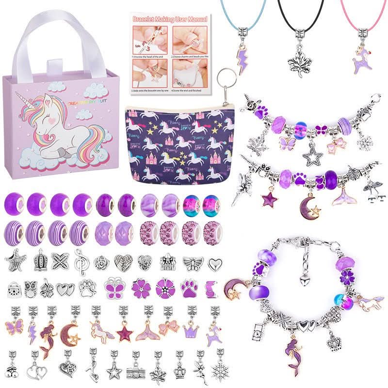 Bracelet Making Kit Adjustable Glass Beads & Charms