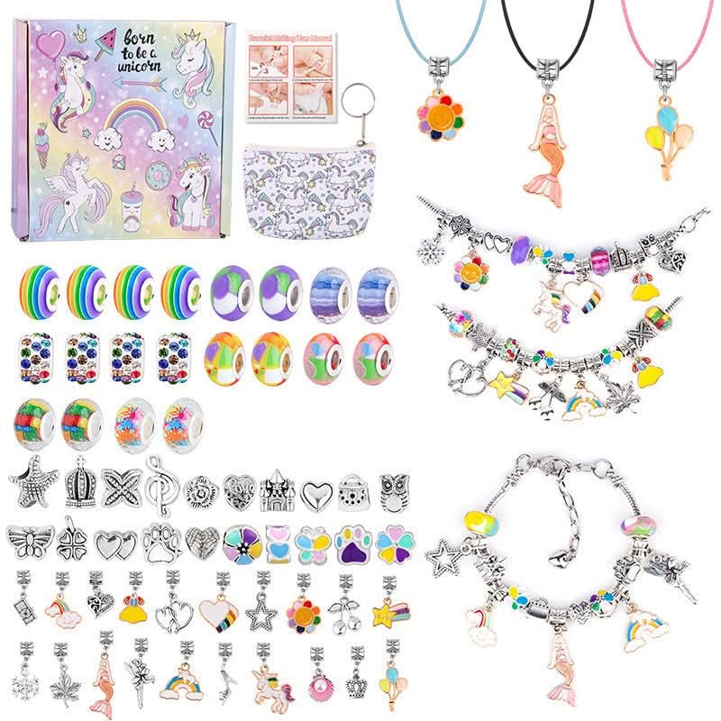 Bracelet Making Kit Adjustable Glass Beads & Charms