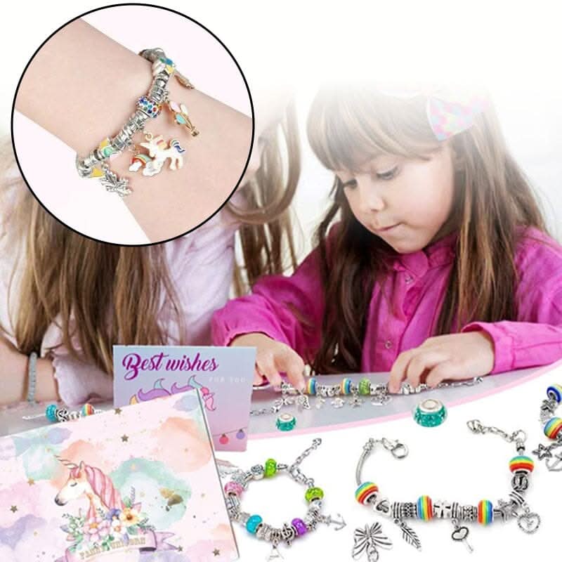 Bracelet Making Kit Adjustable Glass Beads & Charms
