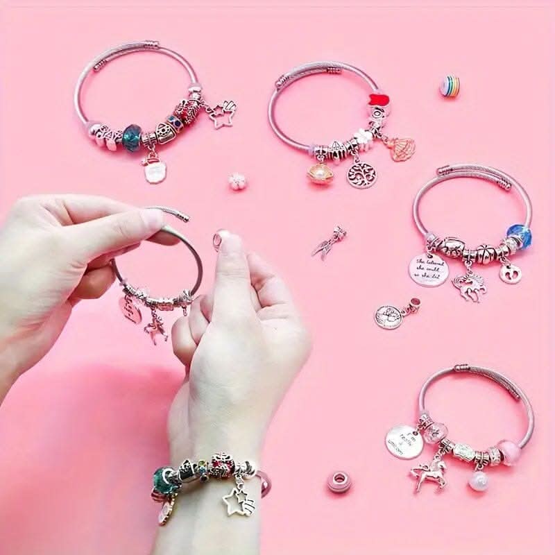 Bracelet Making Kit Adjustable Glass Beads & Charms