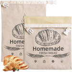 Bread Bag Beeswax-Lined Organic Linen Freezer-Safe