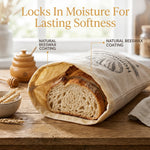 Bread Bag Beeswax-Lined Organic Linen Freezer-Safe
