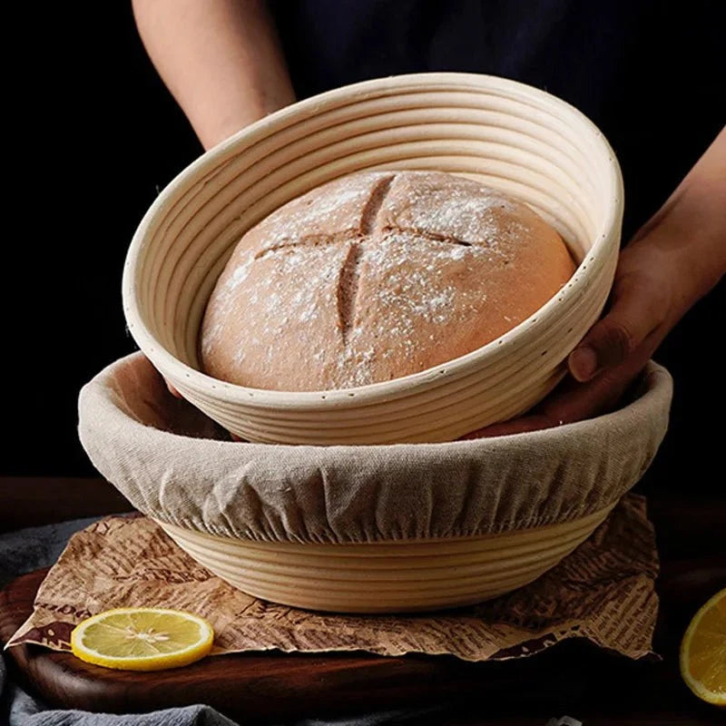 Bread Proofing Basket Handwoven Rattan Cotton Liner Included