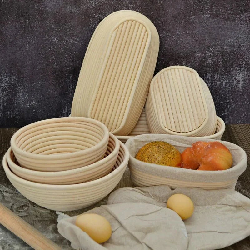 Bread Proofing Basket Handwoven Rattan Cotton Liner Included